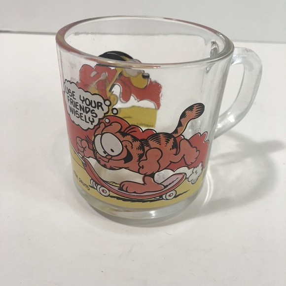 Other - Vintage Garfield And Ode Mug, Mcdonalds, 1978, Clear Glass, Jim Davis